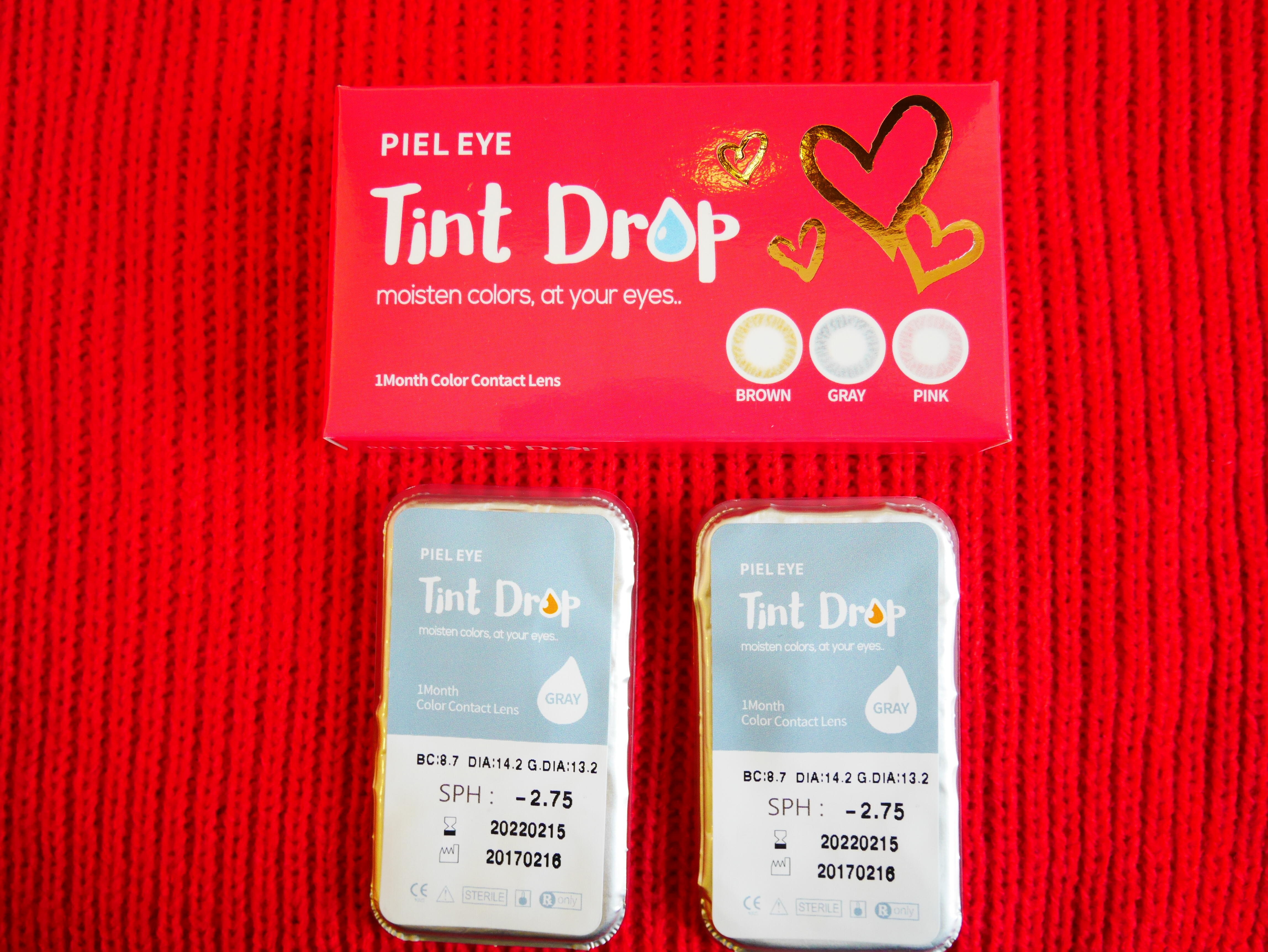 1ヶ月使い捨てレンズ ティントドロップグレー Tint Drop Gray Dia14 2mm 使用期限 22年2月まで