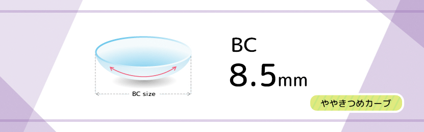 韓国カラコン激安通販のカーブサイズBC8.5mm